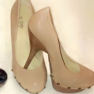 Tan studded heels